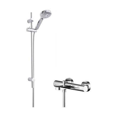 [BSBR114BV2] Current Wall Mount Thermostatic Bath Shower Mixer Tap with Multi Function Slide Rail Kit - Chrome - Balterley - Cutout