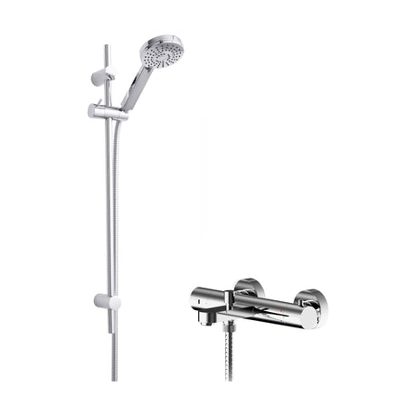 [BSBR117BV2] Pride Wall Mount Thermostatic Bath Shower Mixer Tap with Multi Function Slide Rail Kit - Chrome - Balterley - Cutout