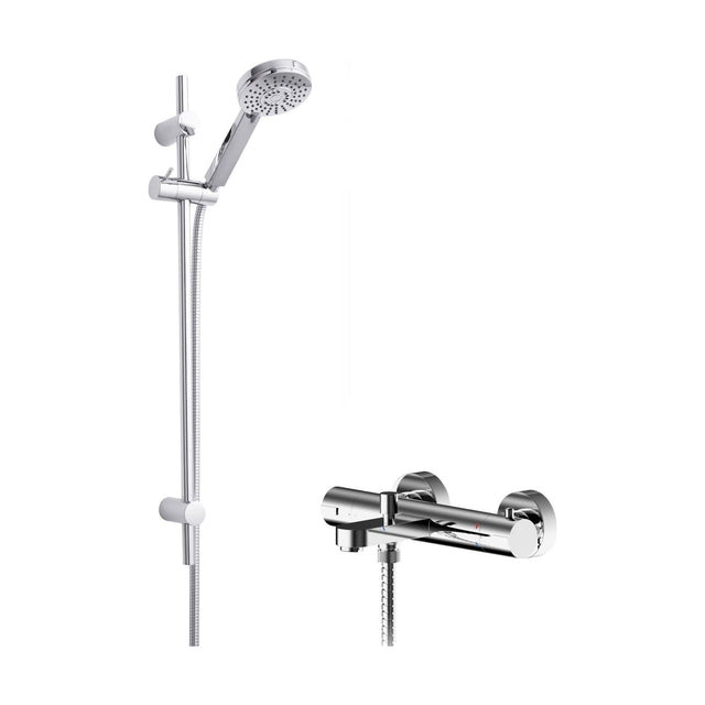 [BSBR117BV2] Pride Wall Mount Thermostatic Bath Shower Mixer Tap with Multi Function Slide Rail Kit - Chrome - Balterley - Cutout