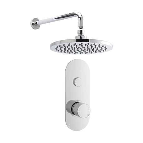 [BSBR11TW1] Shower Bundle Concealed Round Push 1 Button Valve, Arm & Head Kit - Chrome Balterley - Cutout