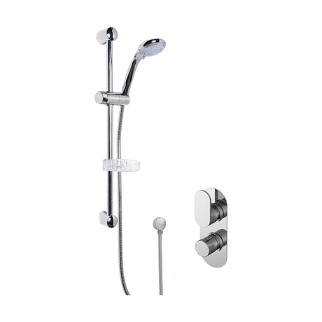 [BSBR12TW1] Current Shower Bundle Concealed Round Twin Valve & Multi Function Handset Slide Rail Kit - Chrome Balterley - Cutout