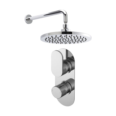 [BSBR13TW1] Current Shower Bundle Concealed Round Twin Valve, Arm & Head Kit - Chrome Balterley - Cutout