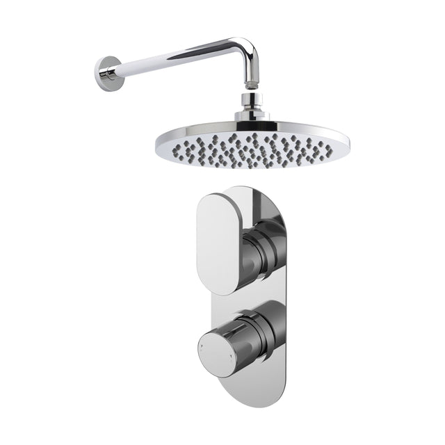 [BSBR13TW1] Current Shower Bundle Concealed Round Twin Valve, Arm & Head Kit - Chrome Balterley - Cutout
