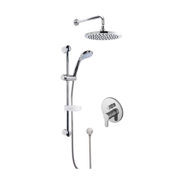 [BSBR16MV2] Pride Concealed Round Manual Valve with Multi Function Slide Rail Kit, Arm & Head Shower Bundle - Chrome - Balterley - Cutout
