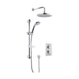 [BSBR18TW2] Concealed Round Twin Valve with Multi Function Slide Rail Kit, Arm & Head Shower Bundle - Chrome - Balterley - Cutout