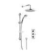 [BSBR19TR2] Concealed Round Triple Valve with Multi Function Slide Rail Kit, Arm & Head Shower Bundle - Chrome - Balterley - Cutout