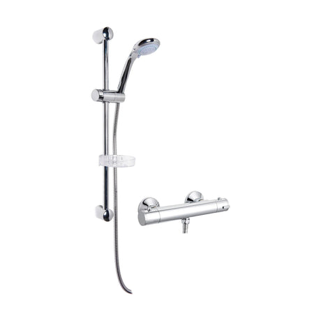 [BSBR61BV1] Round Thermostatic Bar Valve with Large Multi Function Handset Slide Rail Kit Shower Bundle - Chrome - Balterley - Cutout