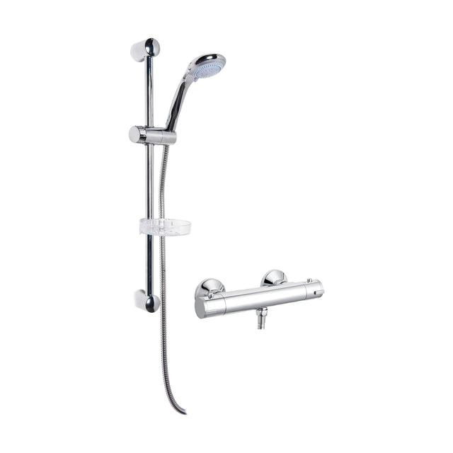 [BSBR61BV1] Round Thermostatic Bar Valve with Large Multi Function Handset Slide Rail Kit Shower Bundle - Chrome - Balterley - Cutout