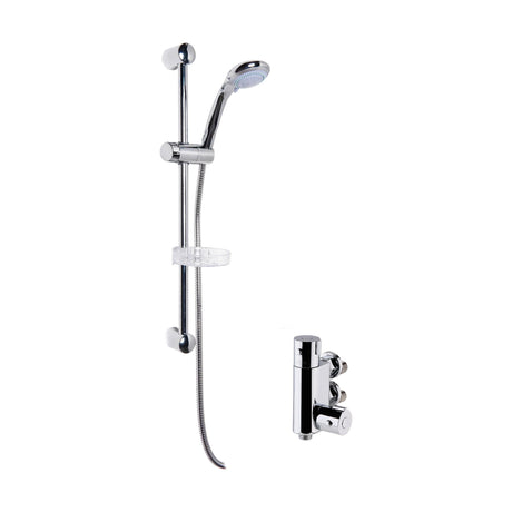[BSBR62BV1] Round Thermostatic Vertical Bar Valve with Large Multi Function Handset Slide Rail Kit Shower Bundle - Chrome - Balterley - Cutout