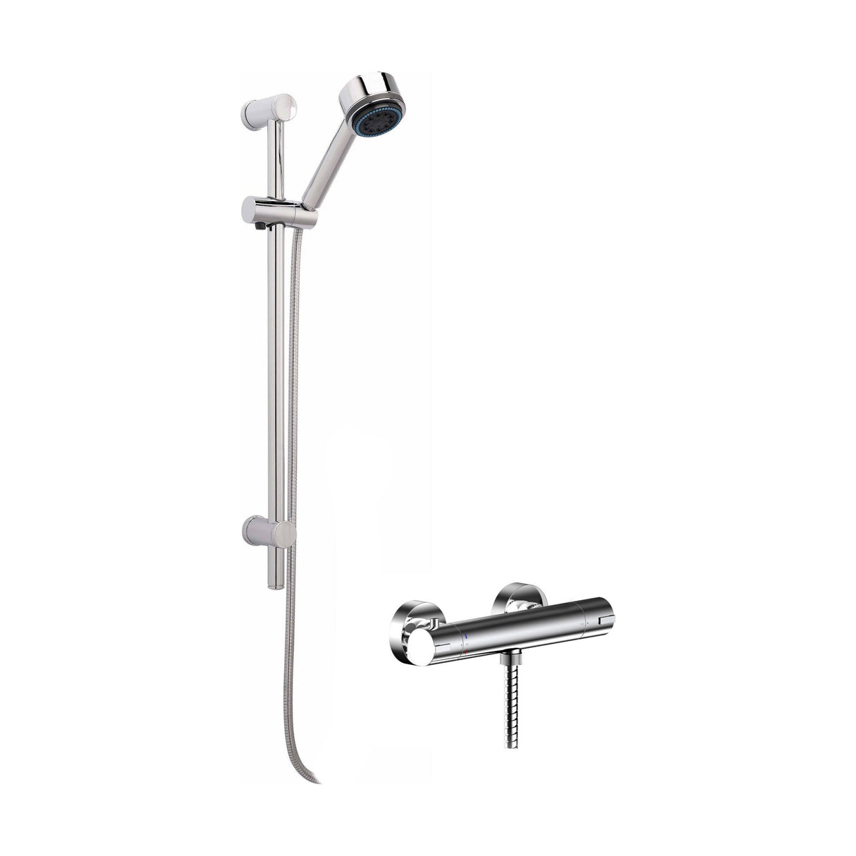 [BSBR66BV1] Current Thermostatic Minimalist Bar Valve with Multi Function Handset Slide Rail Kit Shower Bundle - Chrome - Balterley - Cutout