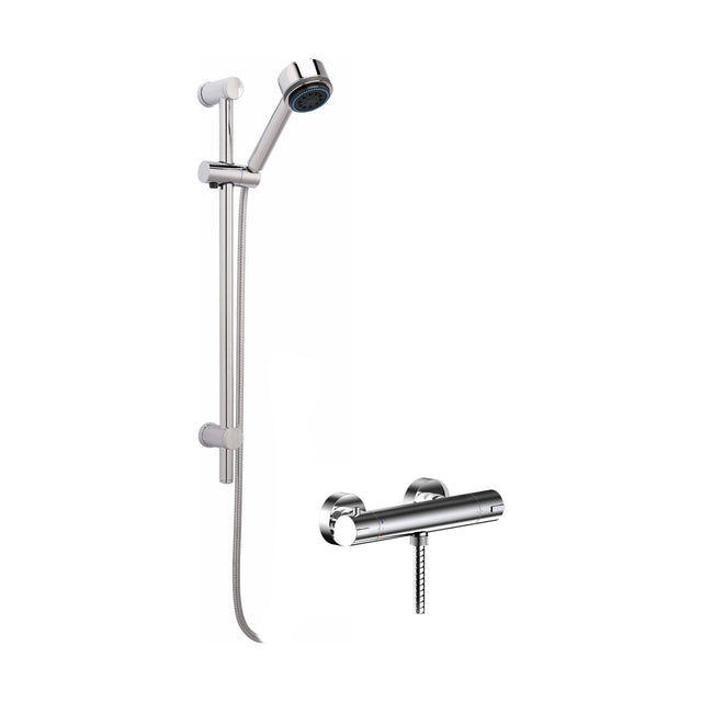 [BSBR66BV1] Current Thermostatic Minimalist Bar Valve with Multi Function Handset Slide Rail Kit Shower Bundle - Chrome - Balterley - Cutout