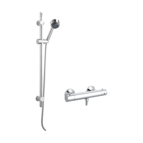 [BSBR71BV1] Round Thermostatic Bar Valve with Multi Function Handset Slide Rail Kit Shower Bundle - Chrome - Balterley - Cutout