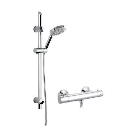 [BSBR72BV1] Round Thermostatic Bar Valve with Water Saving Handset Slide Rail Kit Shower Bundle - Chrome -Balterley - Cutout
