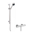 [BSBR82BV1] Round Thermostatic Minimalist Bar Valve and Brass Multi Function Handset Slider Rail Kit Shower Bundle - Chrome - Balterley - Cutout
