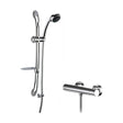 [BSBR84BV1] Current Round Thermostatic Bar Valve and Luxury Curved Slider Rail Kit Shower Bundle - Chrome - Balterley - Cutout