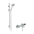[BSBR89BV1] Thermostatic Bath Shower Mixer Tap & Water Saving Handset Slide Rail Kit Bundle - Chrome - Balterley - Cutout