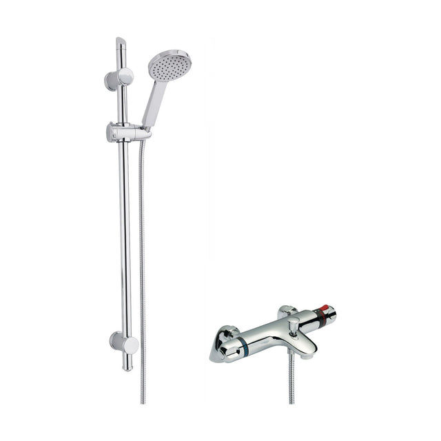 [BSBR89BV1] Thermostatic Bath Shower Mixer Tap & Water Saving Handset Slide Rail Kit Bundle - Chrome - Balterley - Cutout