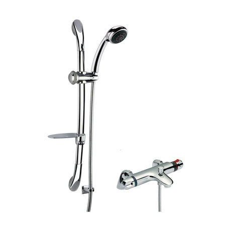 [BSBR90BV1] Thermostatic Bath Shower Mixer Tap & Luxury Curved Slide Rail Kit Bundle - Chrome - Balterley - Cutout