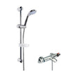 [BSBR93BV1] Thermostatic Bath Shower Mixer Tap & Multi Function Round Handset Slide Rail Kit Bundle - Chrome - Balterley - Cutout