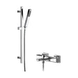 [BSBS107BV2] Empire Wall Mount Thermostatic Bath Shower Mixer Tap with Square Slide Rail Kit - Chrome - Balterley - Cutout