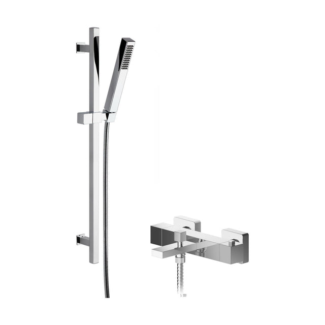 [BSBS109BV2] Ripple Wall Mount Thermostatic Bath Shower Mixer Tap with Square Slide Rail Kit - Chrome - Balterley - Cutout