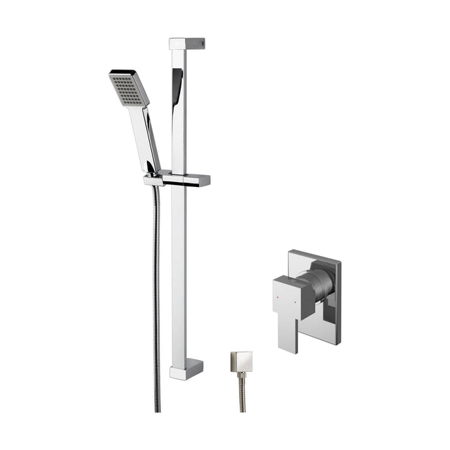 [BSBS26MV1] Ripple Concealed Square Manual Valve & Slide Rail Kit Shower Bundle Set - Chrome - Balterley - Cutout