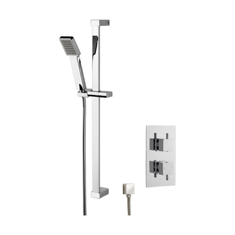 [BSBS29TW1] Concealed Square Twin Valve & Slide Rail Kit Shower Bundle Set - Chrome - Balterley - Cutout