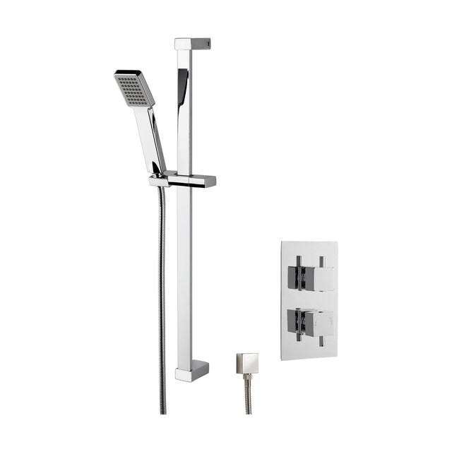 [BSBS29TW1] Concealed Square Twin Valve & Slide Rail Kit Shower Bundle Set - Chrome - Balterley - Cutout