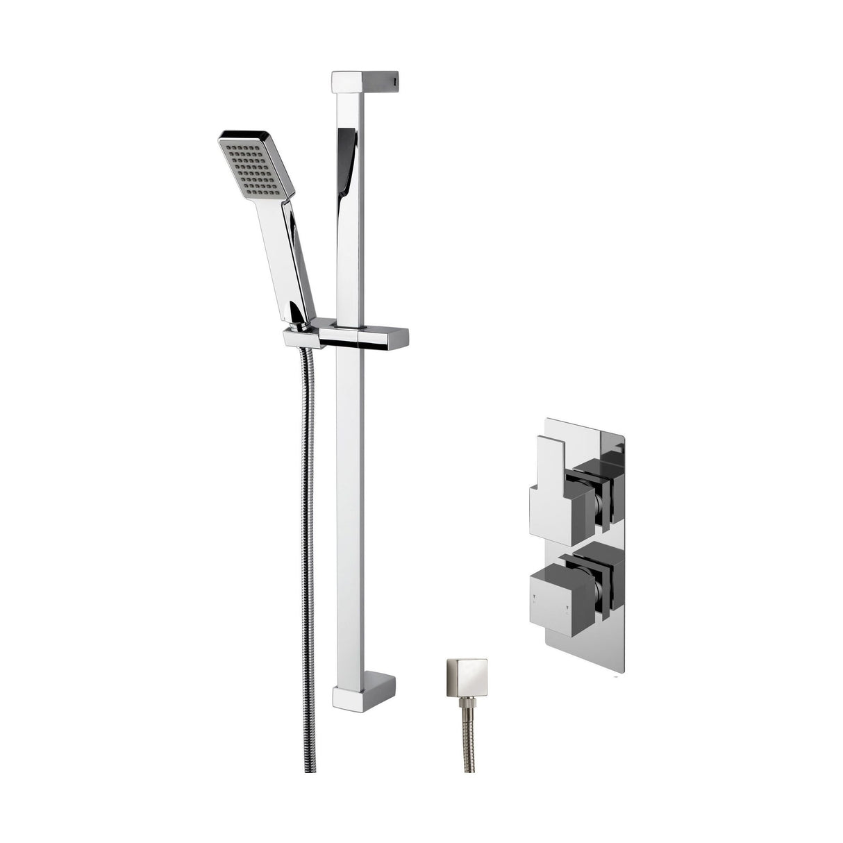 [BSBS35TW1] Ripple Concealed Square Twin Valve & Slide Rail Kit Shower Bundle Set - Chrome - Balterley - Cutout