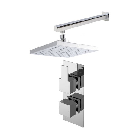[BSBS36TW1] Ripple Concealed Square Twin Valve, Arm & Head Shower Bundle Set - Chrome - Balterley - Cutout