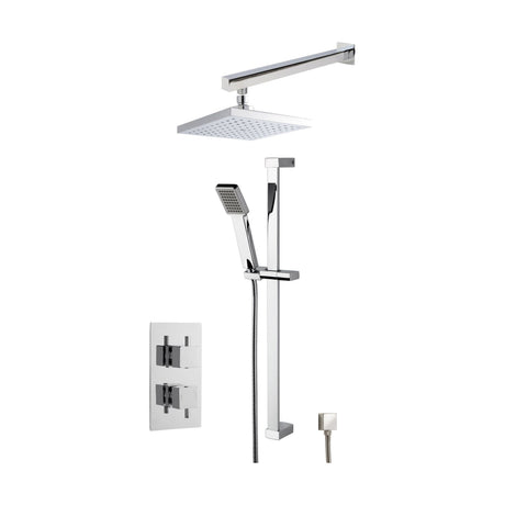 [BSBS39TW2] Concealed Square Twin Valve Shower Set - Chrome - Balterley - Cutout