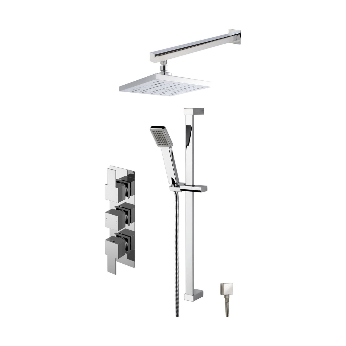 [BSBS40TR2] Concealed Square Triple Valve Shower Set - Chrome - Balterley - Cutout