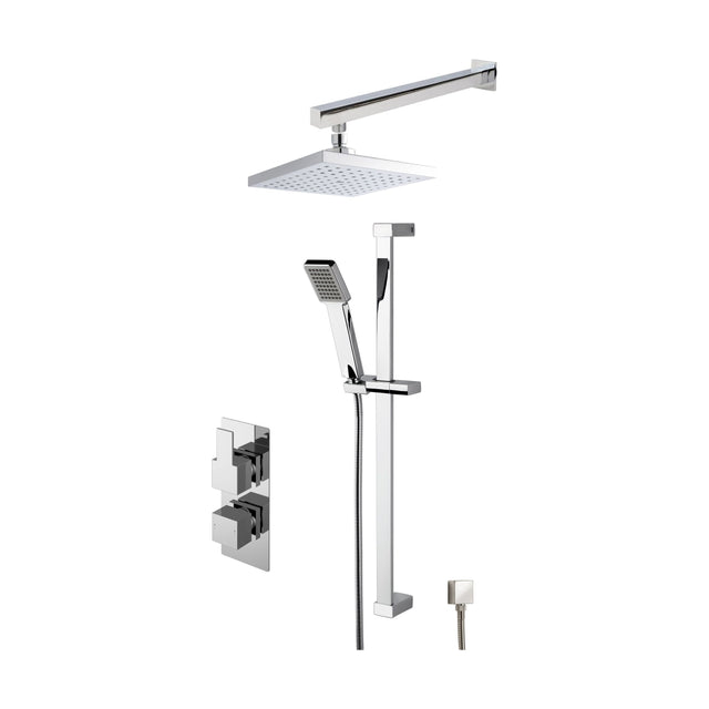 [BSBS44TW2] Ripple Concealed Square Twin Valve Shower Set - Chrome - Balterley - Cutout