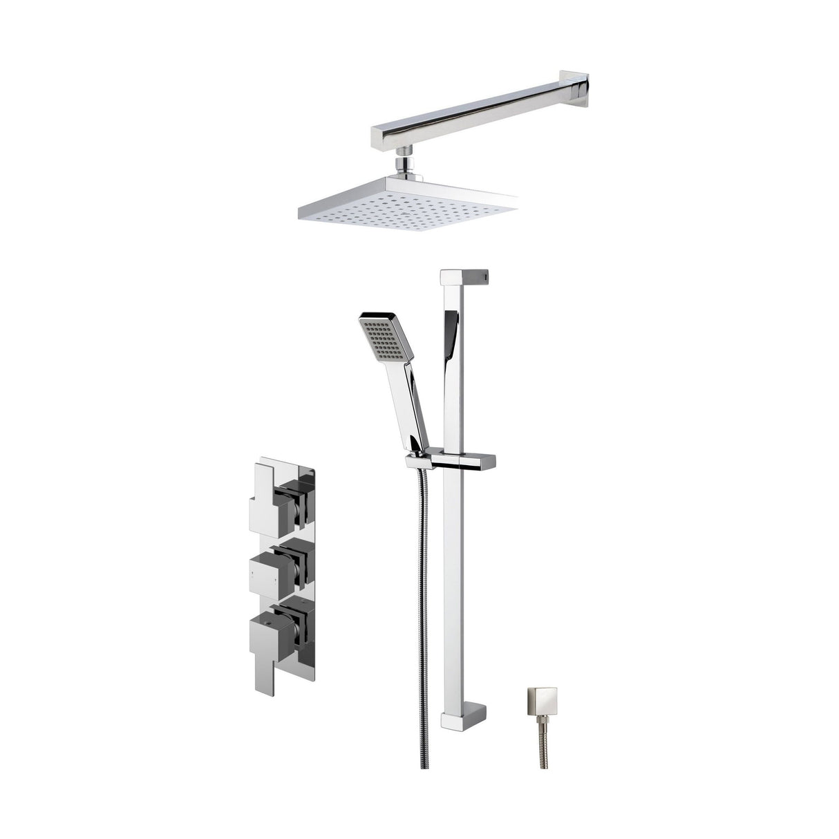[BSBS45TR2] Ripple Concealed Square Triple Valve Shower Set - Chrome - Balterley - Cutout