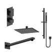 [BSBS46TW2] Balterley Empire Modern Square 2 Outlet Shower Valve, Head, Wall Arm and Slide Rail Handset Bundle - Black - Cutout