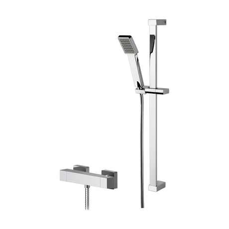 [BSBS69BV1] Ripple Square Thermostatic Bar Valve and Rectangular Slide Rail Kit Shower Bundle - Chrome - Balterley - Cutout