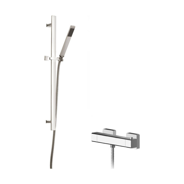 [BSBS94BV1] Empire Square Bar Valve & Sheer Slide Rail Shower Kit - Chrome - Balterley - Cutout