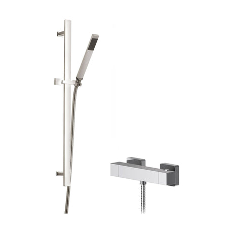 [BSBS96BV1] Ripple Square Bar Valve & Sheer Slide Rail Shower Kit - Chrome - Balterley - Cutout