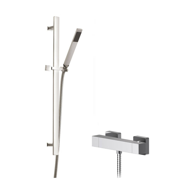 [BSBS96BV1] Ripple Square Bar Valve & Sheer Slide Rail Shower Kit - Chrome - Balterley - Cutout