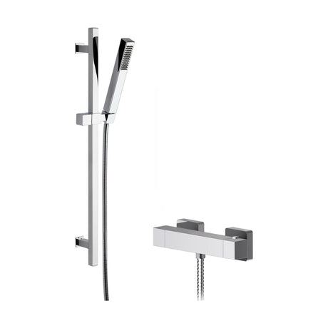 [BSBS97BV1] Ripple Square Bar Valve & Slide Rail Shower Kit - Chrome - Balterley - Cutout