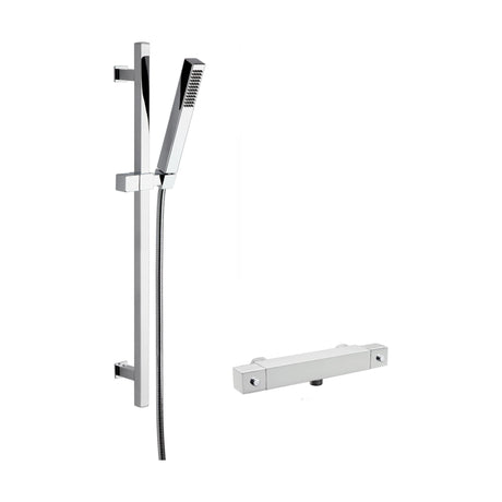 [BSBS99BV1] Square Bar Valve & Slide Rail Shower Kit - Chrome - Balterley - Cutout