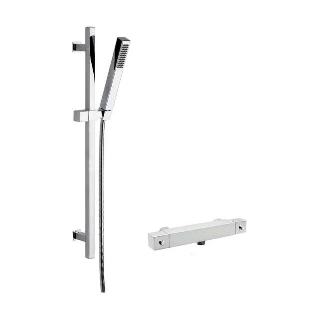 [BSBS99BV1] Square Bar Valve & Slide Rail Shower Kit - Chrome - Balterley - Cutout