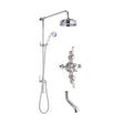 [BSBT143TR2] Traditional Shower Triple Exposed Valve with Rigid Riser Shower & Bath Spout Set - Chrome/White - Balterley - Cutout
