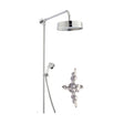 [BSBT144TR2] Traditional Triple Exposed Valve & Rigid Riser Shower Set - Chrome/White - Balterley - Cutout