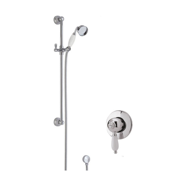 [BSBT50MV1] Traditional Concealed Manual Valve & Slide Rail Shower Set - Chrome/White - Balterley - Cutout