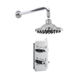 [BSBT55TW1] Traditional Concealed Twin Valve with Head & Arm Shower Set - Chrome/White - Balterley - Cutout