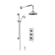 [BSBT58TR2] Traditional Concealed Triple Valve with Square Back Plate Shower Set with Slide Rail Kit, Arm & Head- Chrome - Balterley - Cutout