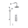 [BSBT59TR2] Traditional Concealed Triple Valve with Bevelled Back Plate Shower Set with Slide Rail Kit, Arm & Head- Chrome - Balterley - Cutout