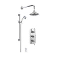 [BSBT60TR2] Kingsey Traditional Concealed Triple Valve with Bevelled Back Plate Shower Set with Slide Rail Kit, Arm & Head- Chrome - Balterley - Cutout