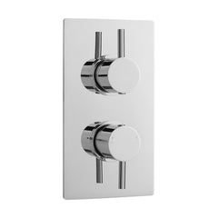 [BSCA051] Round Concealed Twin Thermostatic Shower Valve (1 Outlet) - Chrome - Cutout
